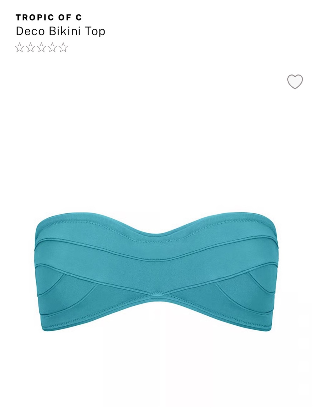 Tropic of C Teal Bandeau Deco Bikini Top